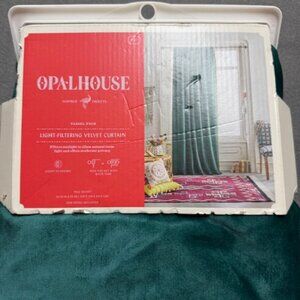 Opalhouse Light Filtering Velvet Curtain Panels Teal Green - 84" Length